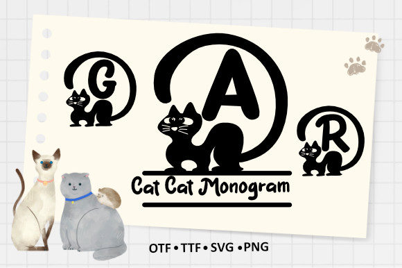 Cat Cat Monogram Font for Digital Creativity