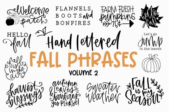 Fall Phrases Font for Handmade Creations